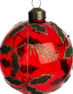Discount Weihnachtskugel Cleggan Ilex rot D 8 cm Weihnachtskugeln & -Anhänger