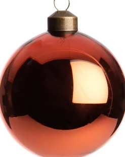 Clearance Weihnachtskugel Belfort dunkelorange glänzend D 8 cm Weihnachtskugeln & -Anhänger
