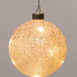 Sale Weihnachtskugel Rosy mit LED Beleuchtung gold D 12 cm Weihnachtskugeln & -Anhänger