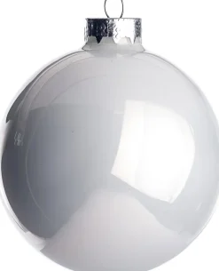Weihnachtskugeln weiß glänzend D 8 cm 6 St. Weihnachtskugeln & -Anhänger