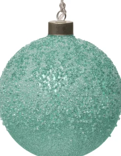 New Weihnachtskugel Rosy mit LED Beleuchtung blau D 12 cm Weihnachtskugeln & -Anhänger