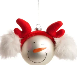 Online Weihnachtskugel Schneemann rot / weiß D 10 H 10 cm Weihnachtskugeln & -Anhänger