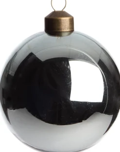 Best Weihnachtskugel Dax blaugrau glänzend D 8 cm Weihnachtskugeln & -Anhänger