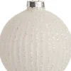 Outlet Weihnachtskugel Willa Linien weiß D 8 H 8 cm Weihnachtskugeln & -Anhänger