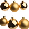 Discount Weihnachtskugeln gold matt und glänzend D 5/6/7 cm 42 St. Weihnachtskugeln & -Anhänger