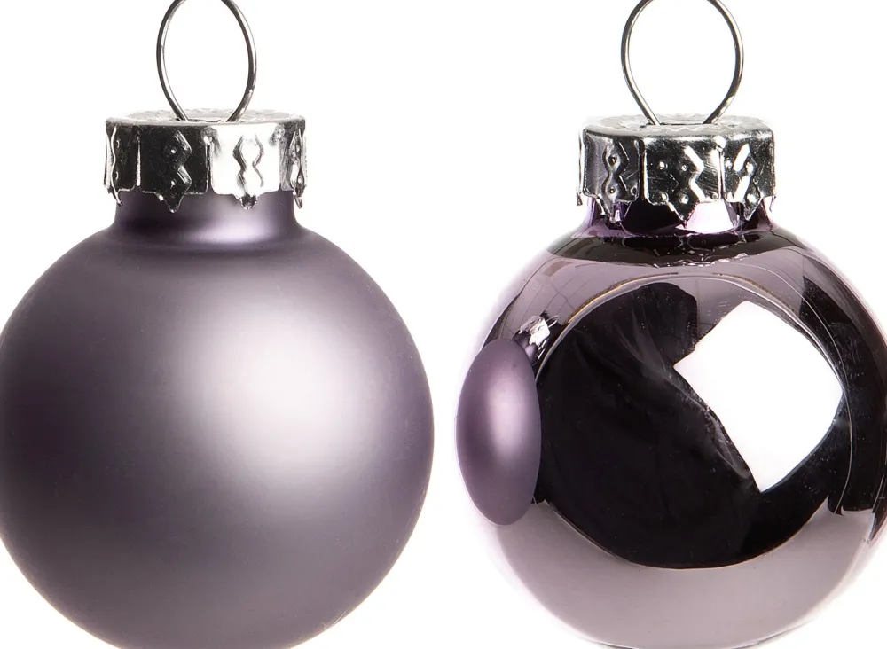 Hot Weihnachtskugeln lila matt und glänzend D 2,5 cm 24 St. Weihnachtskugeln & -Anhänger