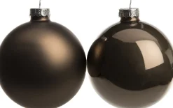 Sale Weihnachtskugeln grau matt und glänzend D 8 cm 6 St. Weihnachtskugeln & -Anhänger