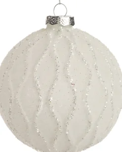 Outlet Weihnachtskugel Willa weiß D 10 H 10 cm Weihnachtskugeln & -Anhänger