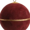 Clearance Weihnachtskugel Faie mit Streifen bordeaux D 10 cm Weihnachtskugeln & -Anhänger
