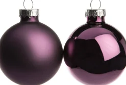 Online Weihnachtskugeln violett matt und glänzend D 5 cm 12 St. Weihnachtskugeln & -Anhänger