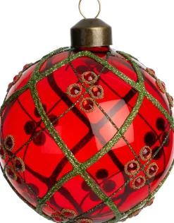 Best Weihnachtskugel Cleggan Linien rot D 8 cm Weihnachtskugeln & -Anhänger