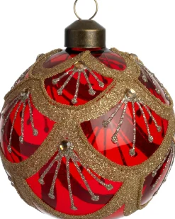 Clearance Weihnachtskugel Cleggan rot D 8 cm Weihnachtskugeln & -Anhänger