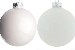 Best Weihnachtskugeln wolkenweiß matt und glänzend D 7 cm 8 St. Weihnachtskugeln & -Anhänger