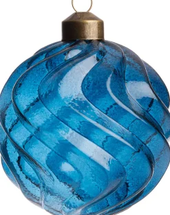 Online Weihnachtskugel Laon Wellen blau transparent D 8 cm Weihnachtskugeln & -Anhänger
