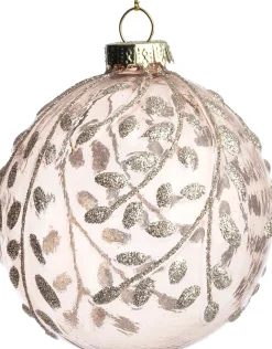 Online Weihnachtskugel Birsay rosa Blätter D 8 cm Weihnachtskugeln & -Anhänger