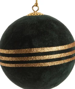 Hot Weihnachtskugel Gem mit Streifen grün D 10 cm grün Weihnachtskugeln & -Anhänger