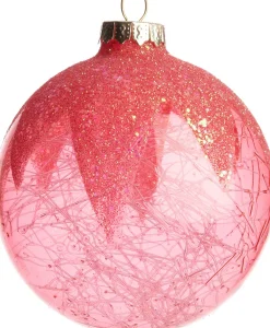 New Weihnachtskugel Aubais rosa transparent D 8 cm Weihnachtskugeln & -Anhänger