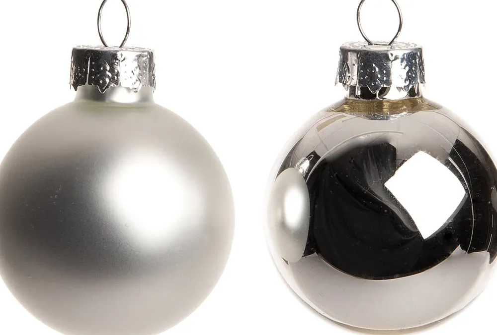 New Weihnachtskugeln silber matt und glänzend D 3,5 cm 16 St. Weihnachtskugeln & -Anhänger