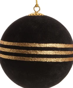 Clearance Weihnachtskugel Gem mit Streifen schwarz D 8 cm Weihnachtskugeln & -Anhänger