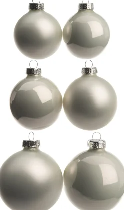 Sale Weihnachtskugeln weiß matt und glänzend D 5/6/7 cm 42 St. Weihnachtskugeln & -Anhänger