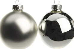Sale Weihnachtskugeln silber matt und glänzend D 6 cm 10 St. Weihnachtskugeln & -Anhänger