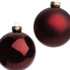 Sale Weihnachtskugeln Glas dunkelrot matt und glänzend D 8 cm 6 St. Weihnachtskugeln & -Anhänger