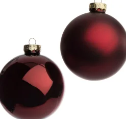 Sale Weihnachtskugeln Glas dunkelrot matt und glänzend D 8 cm 6 St. Weihnachtskugeln & -Anhänger