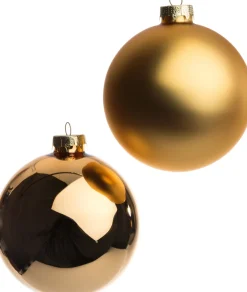Hot Weihnachtskugeln gold matt und glänzend D 10 cm 4 St. Weihnachtskugeln & -Anhänger
