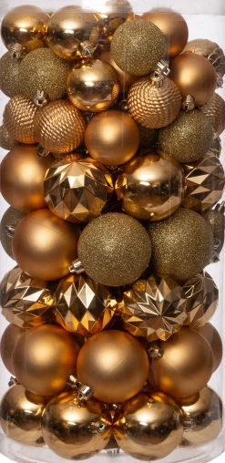 Hot Weihnachtskugeln Set gold D 3/6/8 cm 100 St. Weihnachtskugeln & -Anhänger