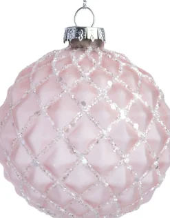 Online Weihnachtskugel Alloway rosa Karomuster D 8 cm Weihnachtskugeln & -Anhänger
