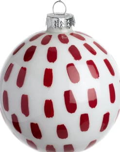 Sale Weihnachtskugel Beeston weiß / rot Punkte D 8 cm Weihnachtskugeln & -Anhänger