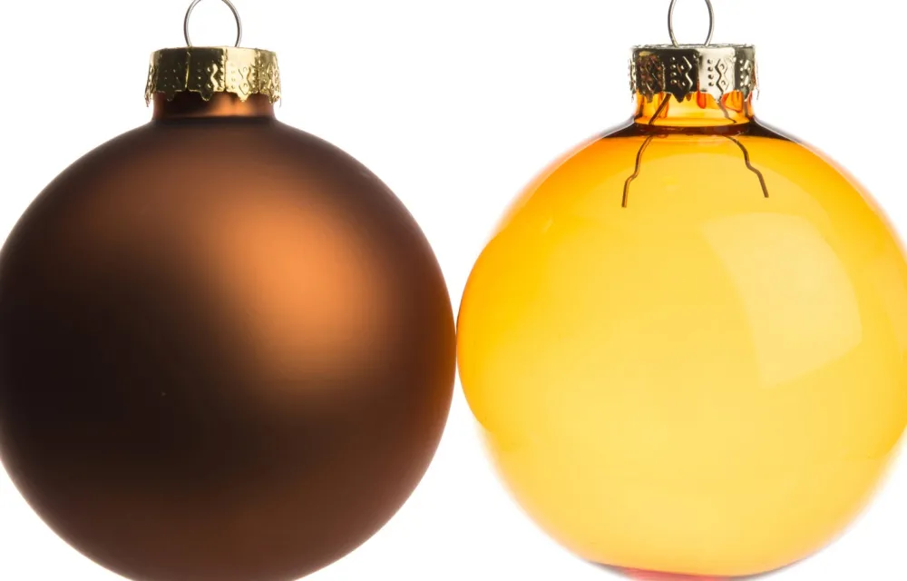 Hot Weihnachtskugeln braun / gelb matt und transparent D 8 cm 6 St. Weihnachtskugeln & -Anhänger