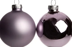 Outlet Weihnachtskugeln lila matt und glänzend D 8 cm 6 St. Weihnachtskugeln & -Anhänger