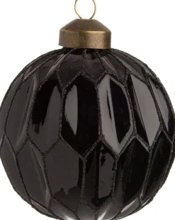 Clearance Weihnachtskugel Orvan Waben schwarz D 8 cm Weihnachtskugeln & -Anhänger