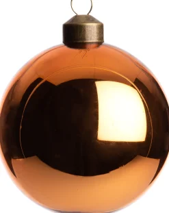 Clearance Weihnachtskugel Ballots orange glänzend D 8 cm Weihnachtskugeln & -Anhänger