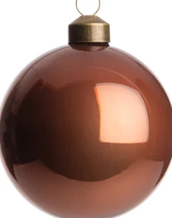 Best Weihnachtskugel Colmar braun glänzend D 8 cm Weihnachtskugeln & -Anhänger