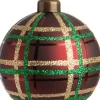 New Weihnachtskugel Nantes rot kariert D 8 cm Weihnachtskugeln & -Anhänger