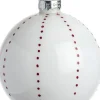 Online Weihnachtskugel Beeston weiß / rot Punktlinien D 8 cm Weihnachtskugeln & -Anhänger