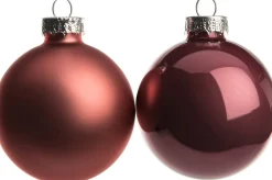 Discount Weihnachtskugeln dunkelrosa matt und glänzend D 6 cm 10 St. Weihnachtskugeln & -Anhänger