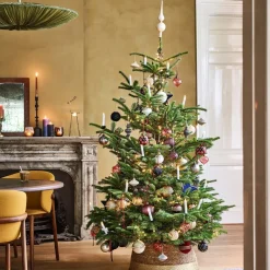 Clearance Weihnachtskugel Gem mit Streifen bordeaux D 10 cm Weihnachtskugeln & -Anhänger