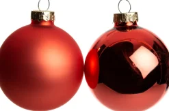 Online Weihnachtskugeln orangerot matt und glänzend D 6,7 cm 8 St. Weihnachtskugeln & -Anhänger