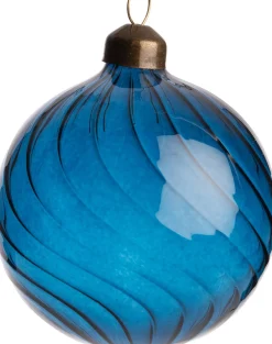 Sale Weihnachtskugel Lourdes Wellen blau D 8 cm Weihnachtskugeln & -Anhänger