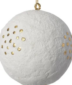 Clearance Weihnachtskugel Vitu weiß / gold D 7 H 7 cm Weihnachtskugeln & -Anhänger
