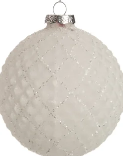 Clearance Weihnachtskugel Willa Rauten weiß D 10 H 10 cm Weihnachtskugeln & -Anhänger