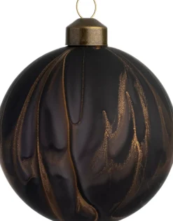 New Weihnachtskugel Marble gold / schwarz D 8 cm Weihnachtskugeln & -Anhänger