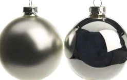 Sale Weihnachtskugeln silber matt und glänzend D 8 cm 6 St. Weihnachtskugeln & -Anhänger