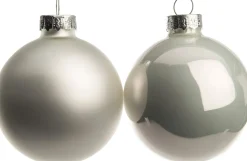 Best Weihnachtskugeln weiß matt und glänzend D 8 H 8,5 cm 6 St. Weihnachtskugeln & -Anhänger