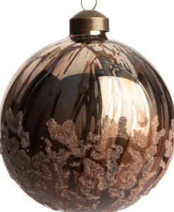 Sale Weihnachtskugel Limoges braun mit Glitzer D 10 Weihnachtskugeln & -Anhänger