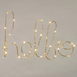 Discount Weihnachtsleuchte Hello gold 40 x 2,5 x 24 cm mit 30 LEDs warmweiß Tischleuchten