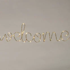 Outlet Weihnachtsleuchte Welcome gold 61 x 2,5 x 16 cm mit 30 Lämpchen warmweiß Weihnachtsleuchten